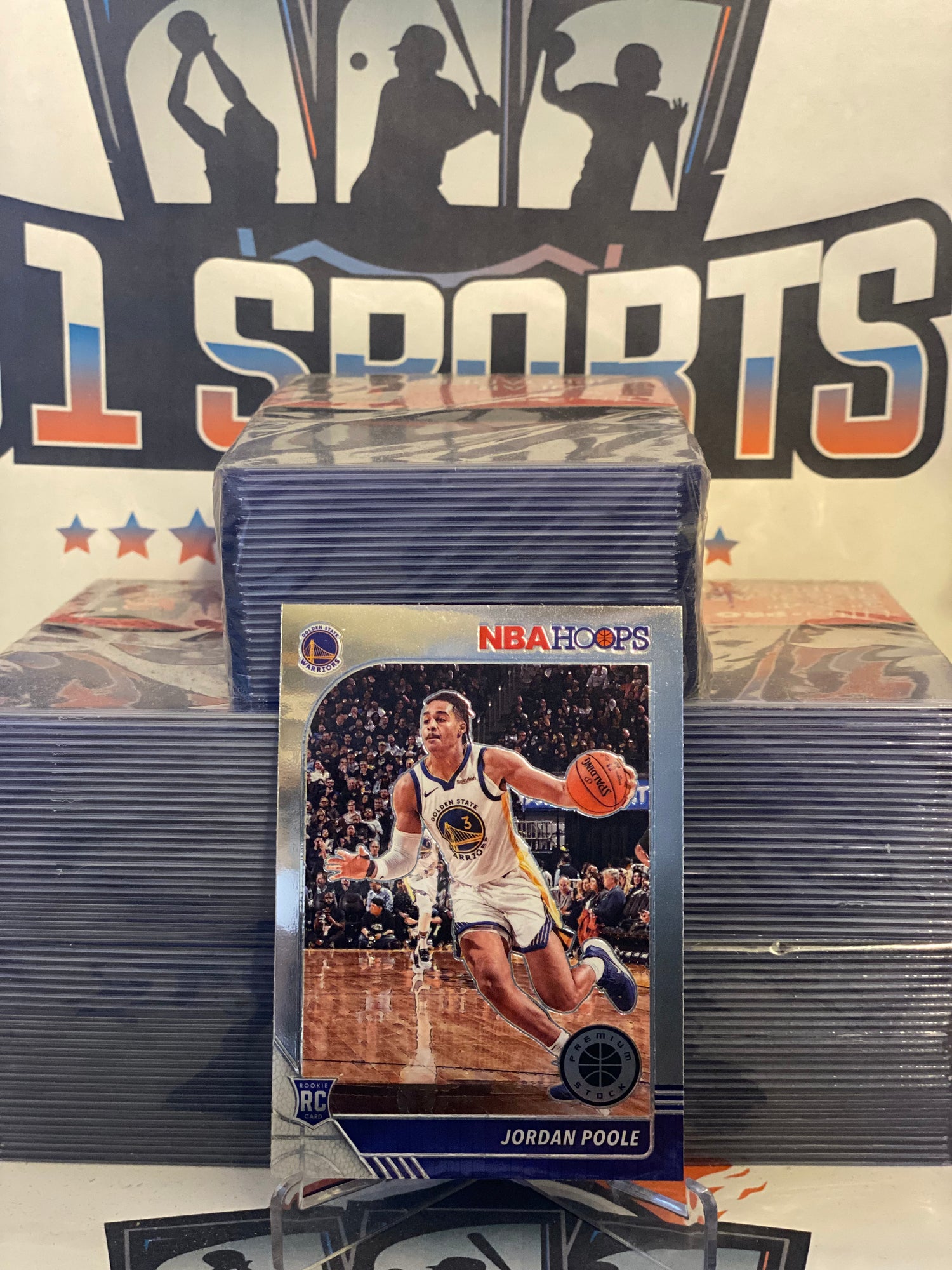 2019 Hoops Premium Stock Jordan Poole Rookie #223