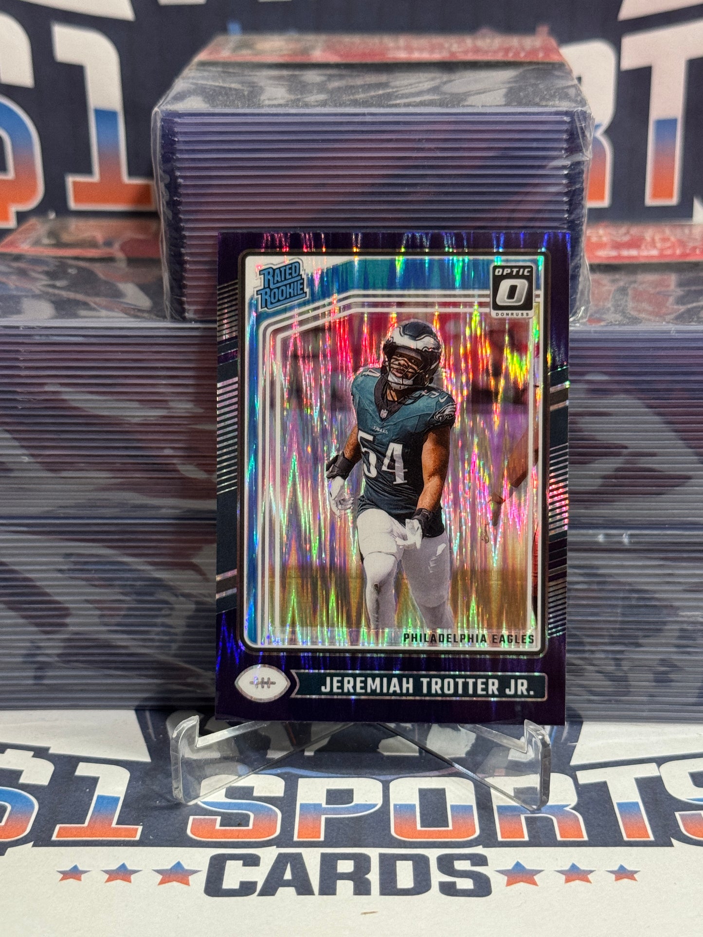 2024 Donruss Optic (Purple Shock Prizm, Rated Rookie) Jeremiah Trotter Jr. #250