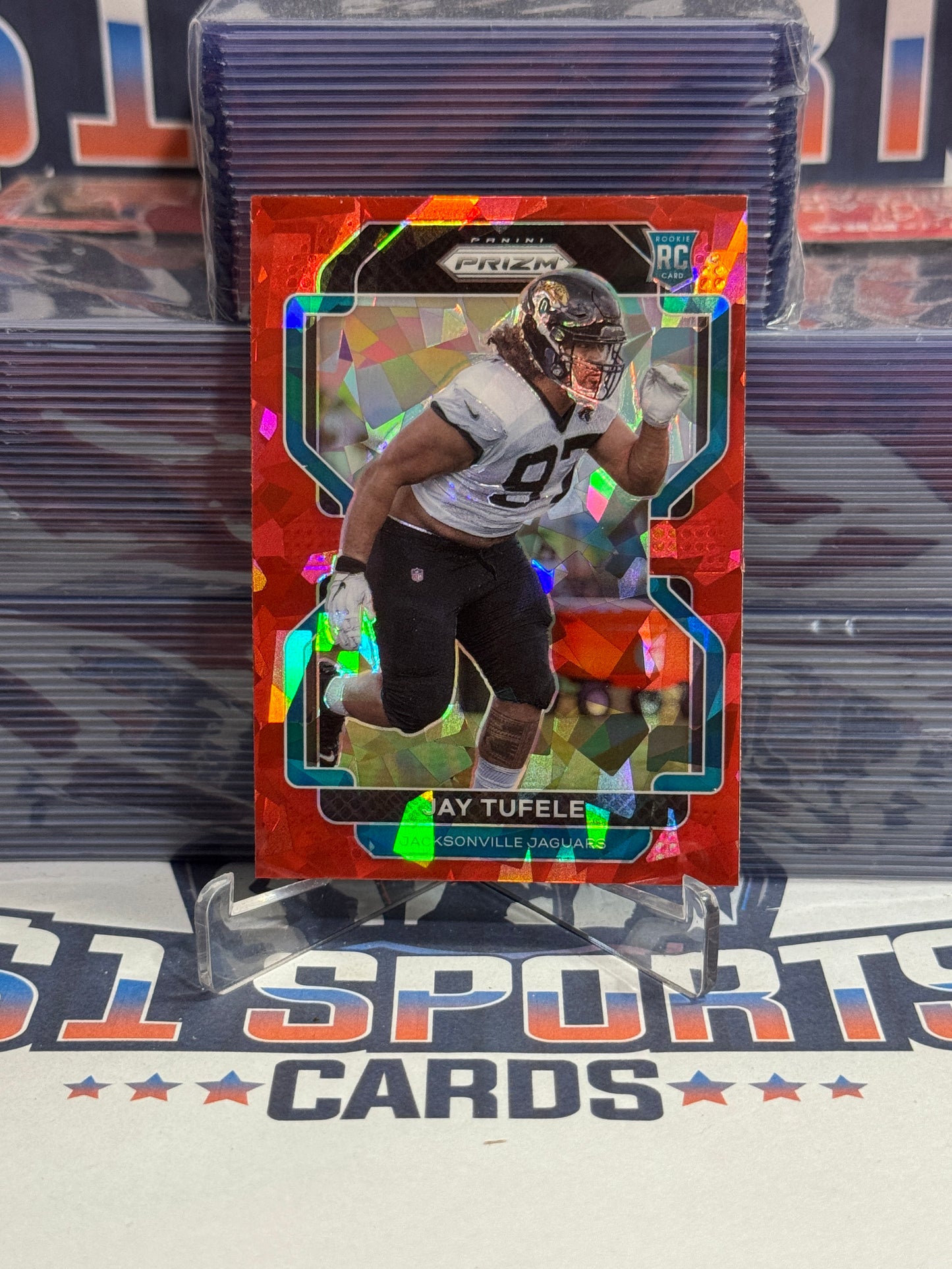 2021 Panini Prizm (Red Ice Prizm) Jay Tufele Rookie #440