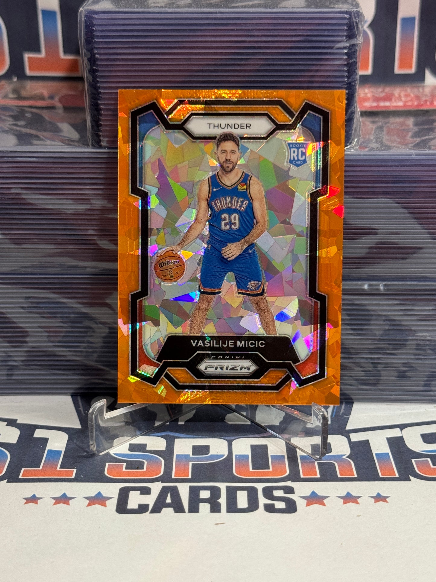 2023 Panini Prizm (Orange Ice Prizm) Vasilije Micic Rookie #297