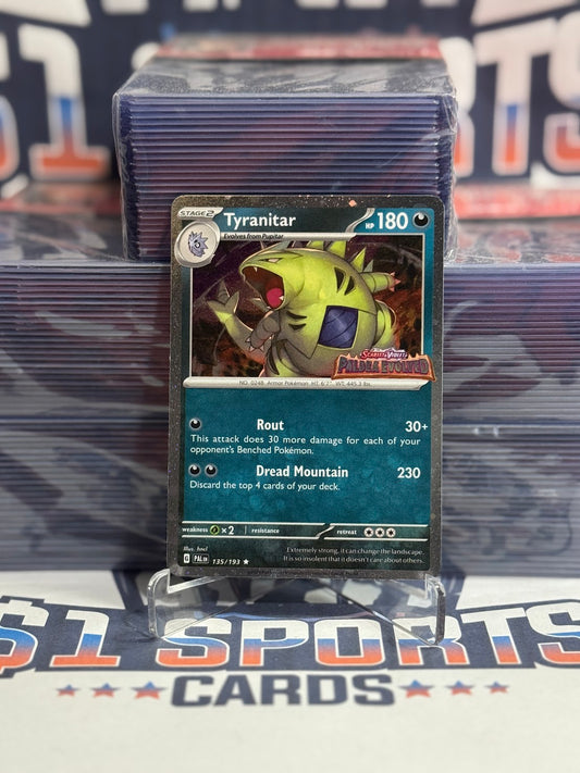 Pokemon TCG: Paldea Evolved - Tyranitar (PE Logo, Cosmos Holo, Rare) #135