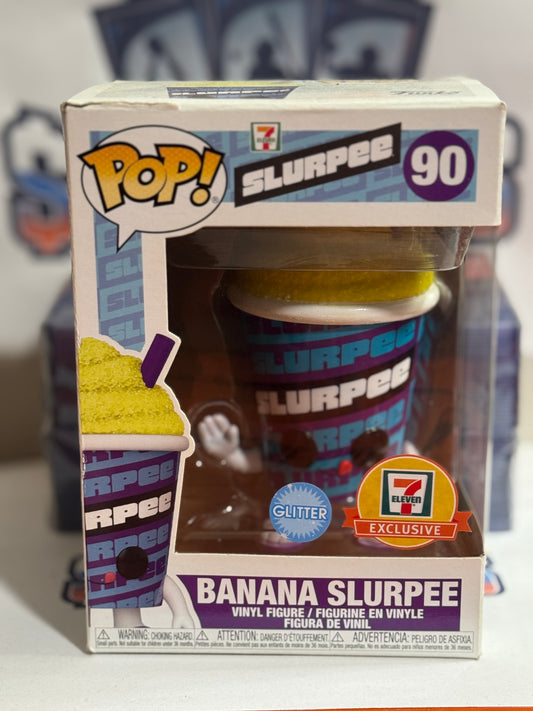 2021 Funko Pop! 7 Eleven (Exclusive) Banana Slurpee (Glitter) Vinyl Figure #90