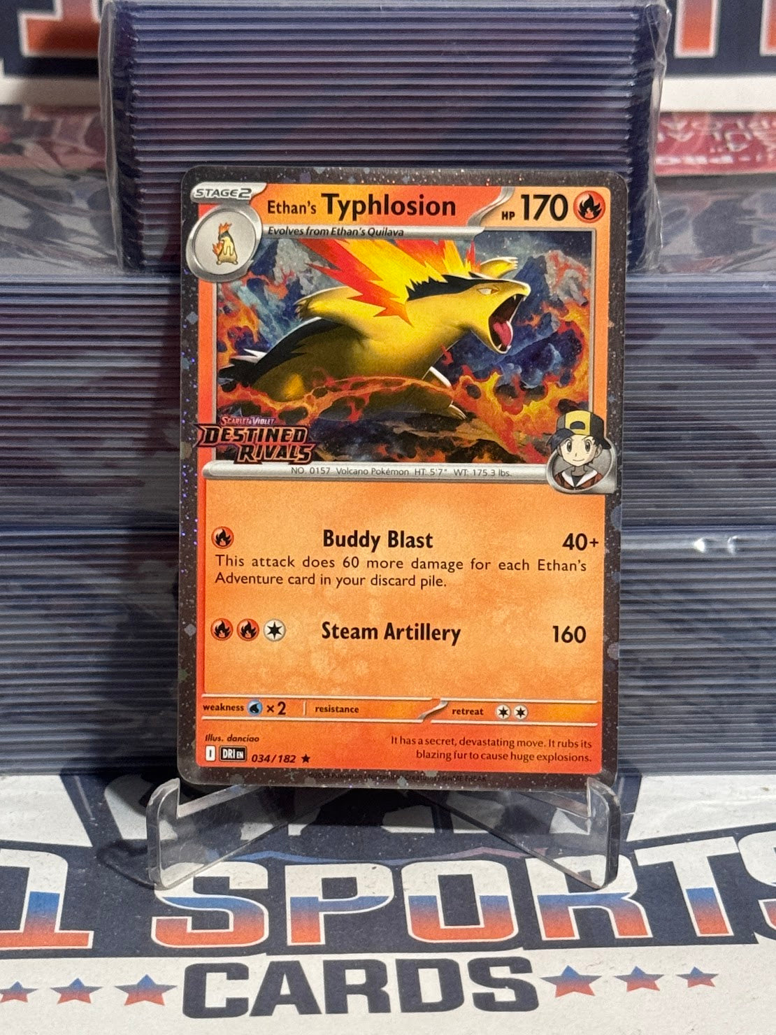 Pokemon TCG: Destined Rivals - Ethan's Typhlosion (DR Logo, Cosmos Holo, Rare) #34