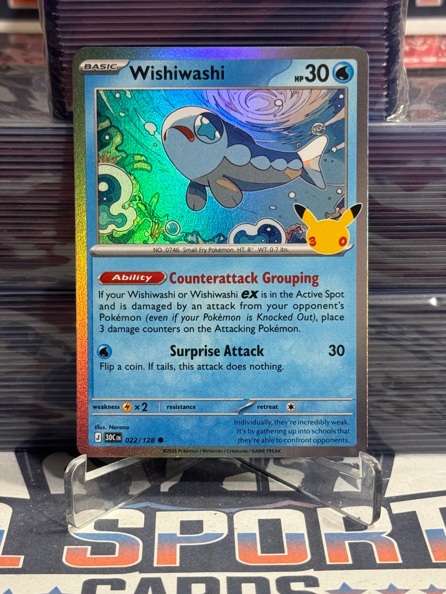 Pokemon TCG: 30th Celebration - Wishiwashi (Holo, Common) #22