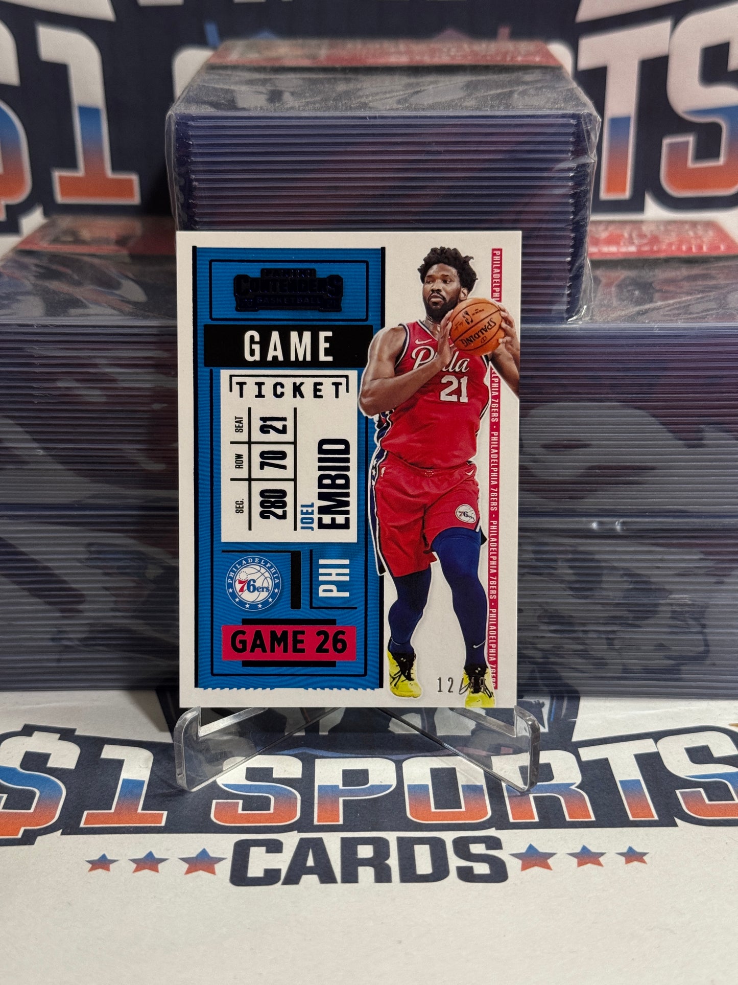 2020 Panini Contenders (Blue 12/49) Joel Embiid #11