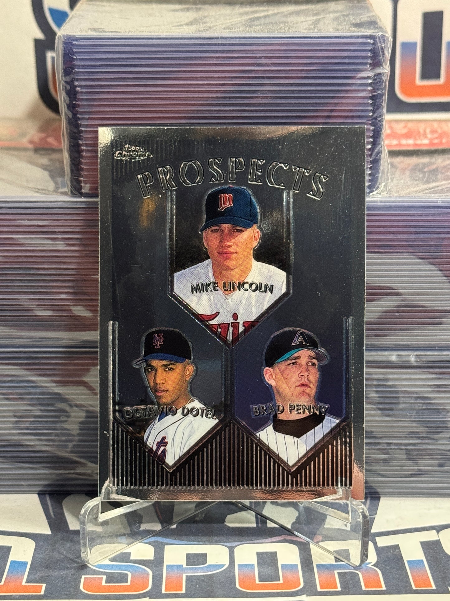 1999 Topps Chrome (Prospects) Mike Lincoln, Octavio Dotel, Brad Penny Rookie #211