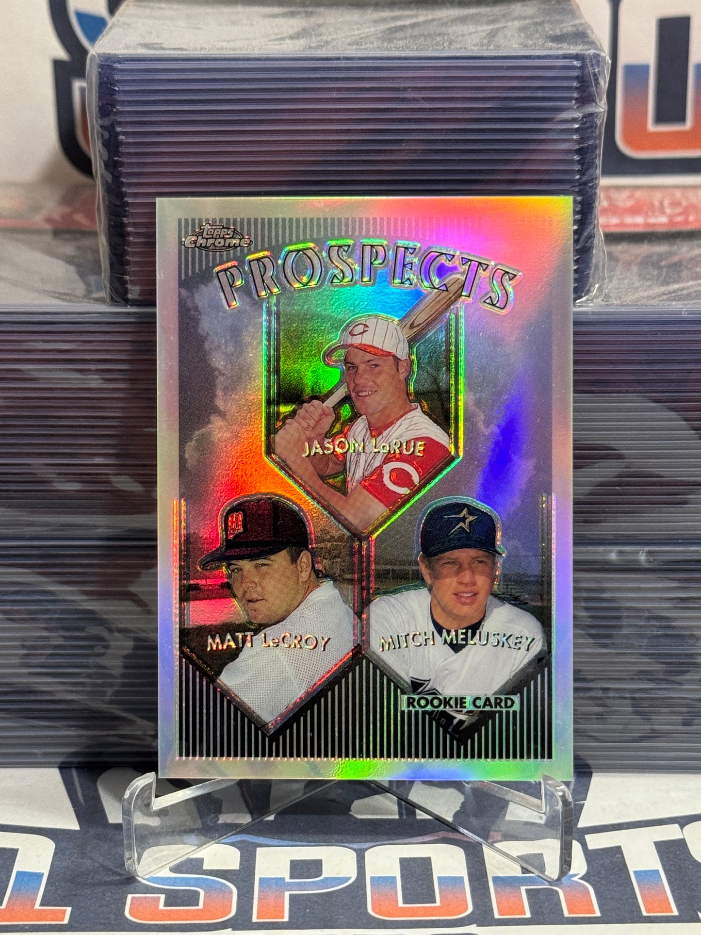 1999 Topps Chrome (Refractor) Jason LaRue, Matt LeCroy, Mitch Meluskey Rookie #431