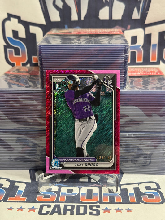 2024 Bowman Chrome Prospects (Pink Shimmer Refractor, 1st Bowman 88/199) Eriel Dihigo #BCP-200