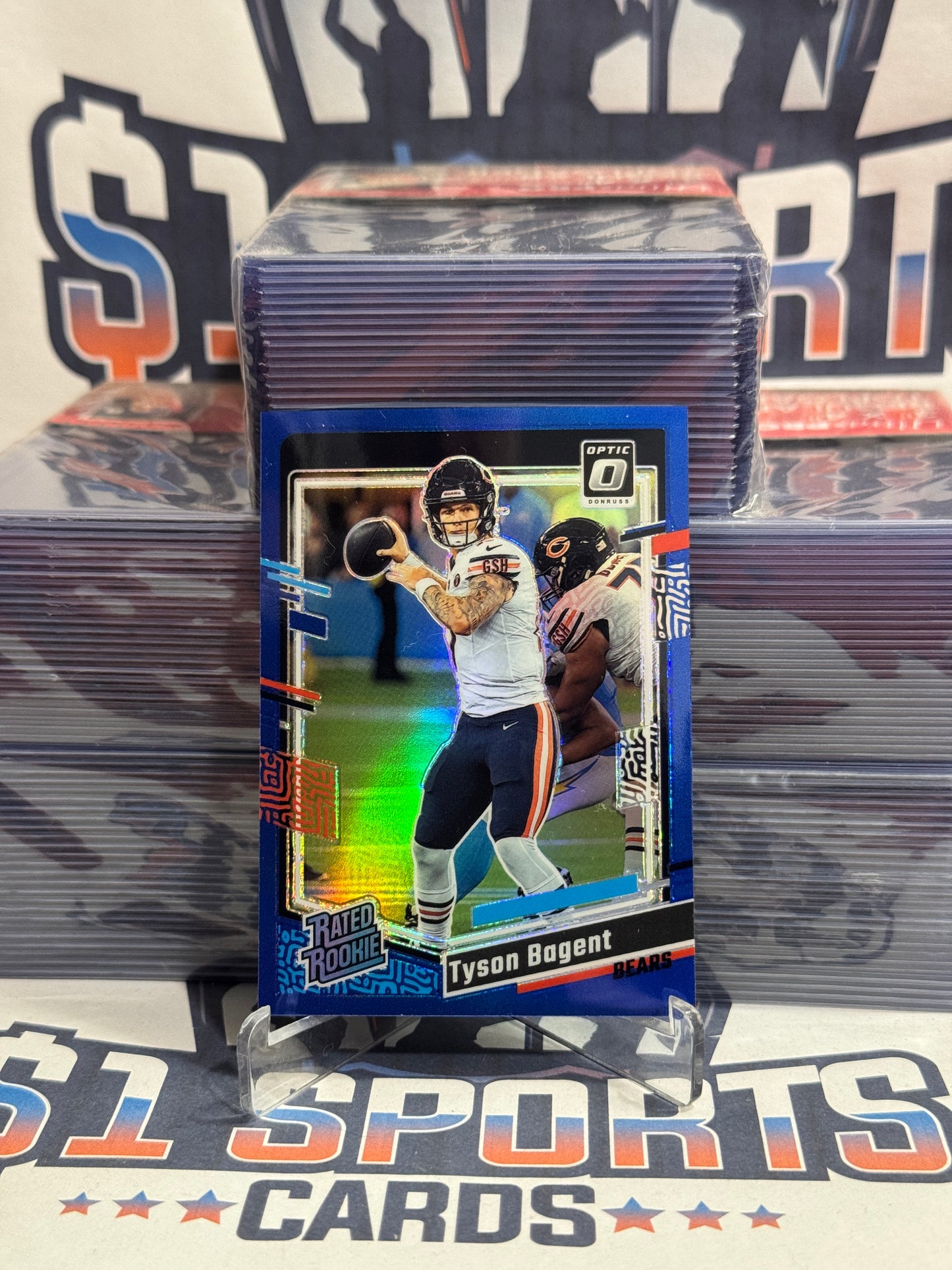 2023 Donruss Optic (Blue Prizm, Rated Rookie 72/199) Tyson Bagent Rookie #216