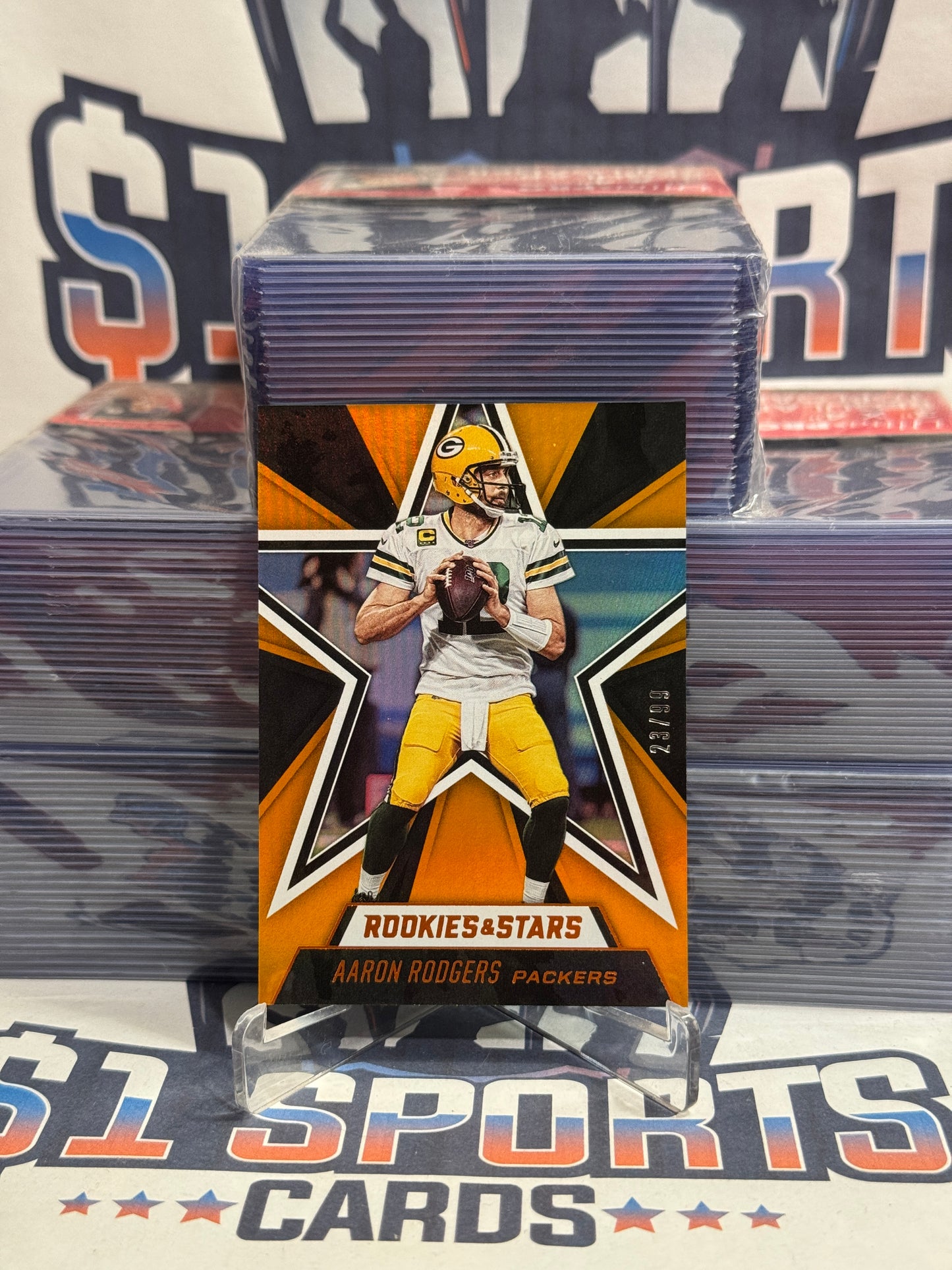 2020 Panini Rookies & Stars (Orange 23/99) Aaron Rodgers #65