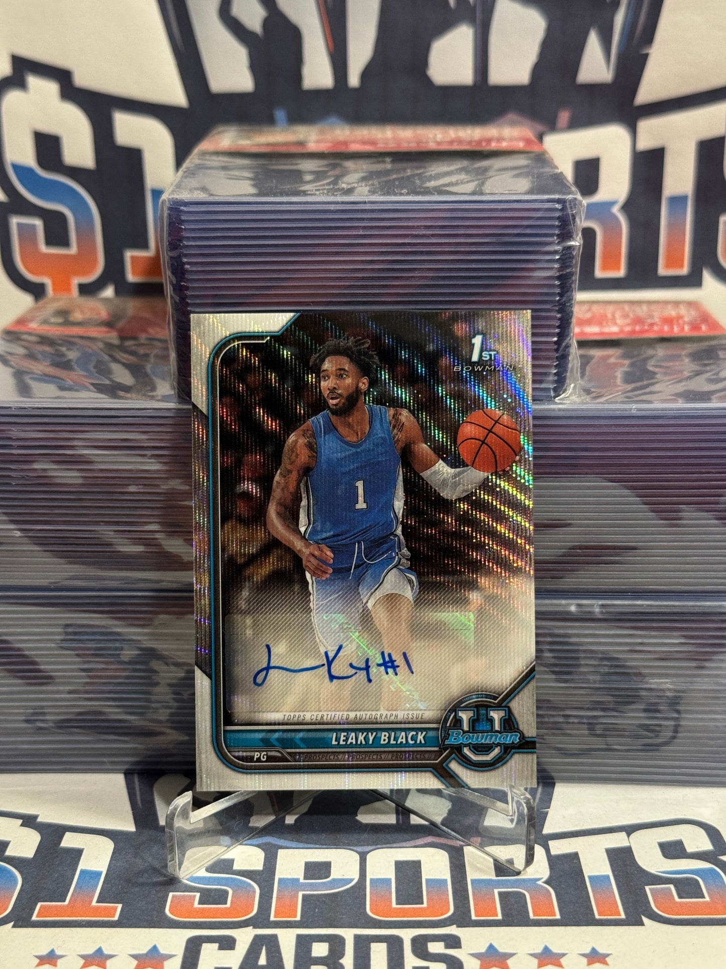 2022 Bowman Chrome University (1st Bowman, Auto 52/199) Leaky Black #BCPA-LB