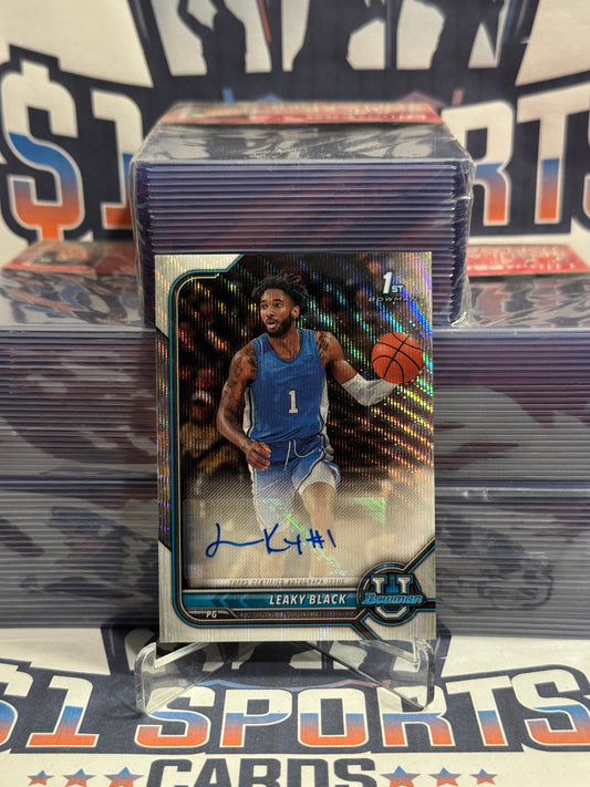 2022 Bowman Chrome University (1st Bowman, Auto 52/199) Leaky Black #BCPA-LB