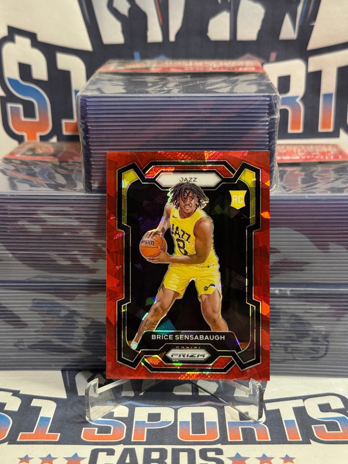 2023 Panini Prizm (Red Ice Prizm) Brice Sensabaugh Rookie #177