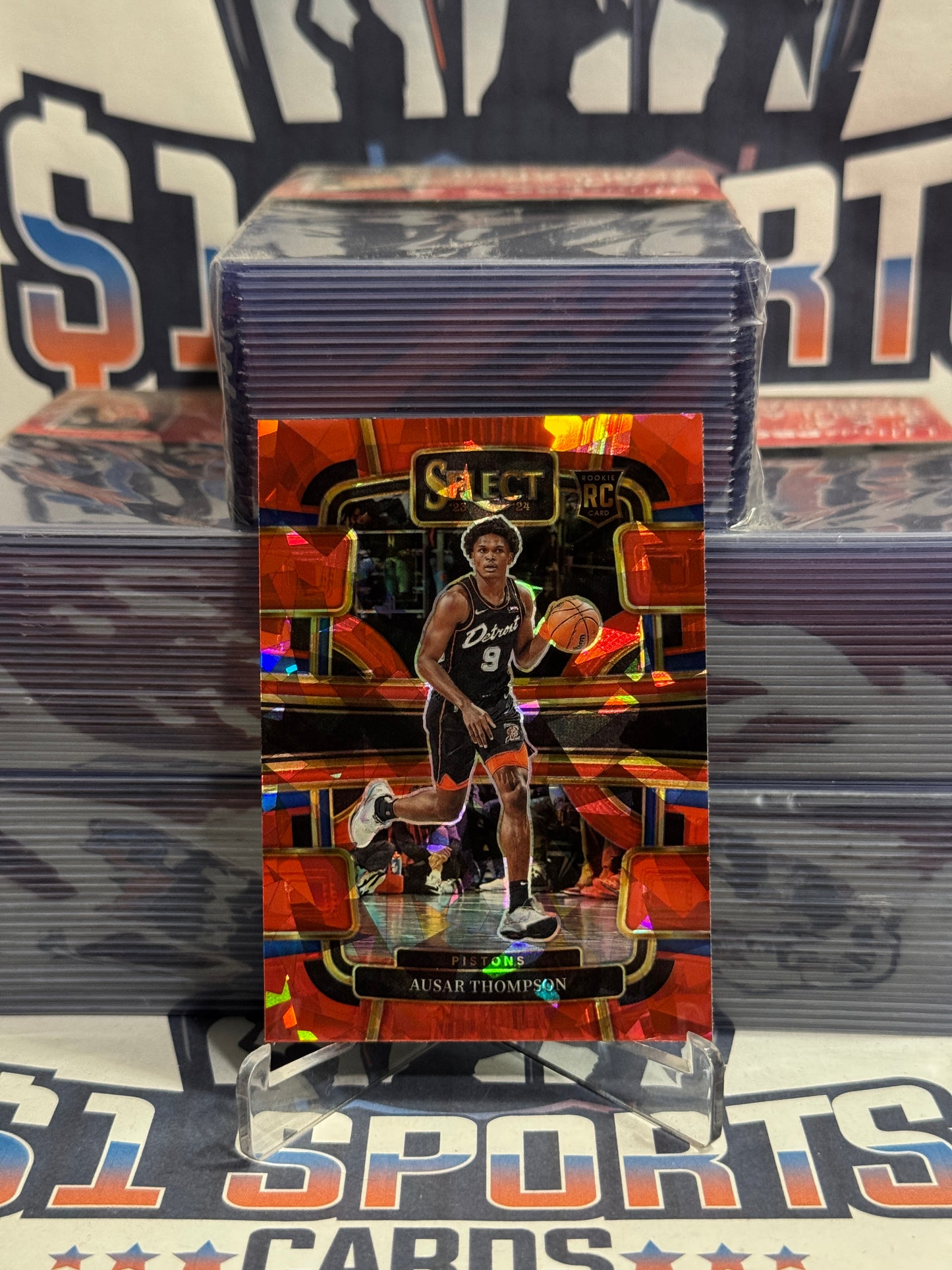 2023 Panini Select (Red Ice Prizm) Ausar Thompson Rookie #95