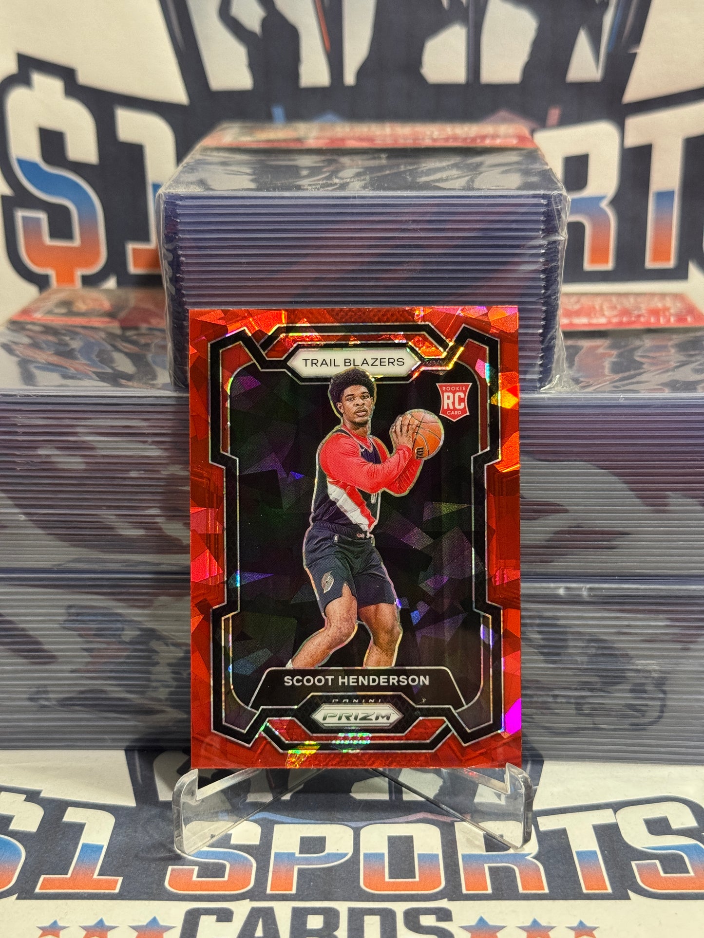 2023 Panini Prizm (Red Ice Prizm) Scoot Henderson Rookie #141