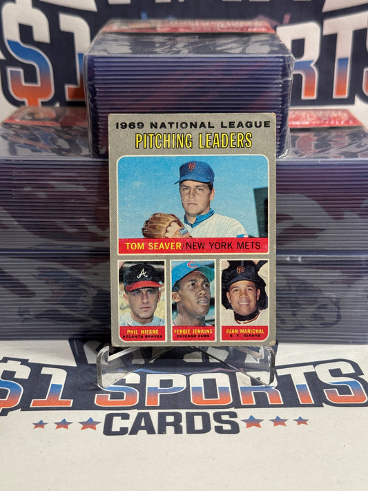 1970 Topps (Pitching Leaders) Tom Seaver, Phil Niekro, Fergie Jenkins, Juan Marichal #69