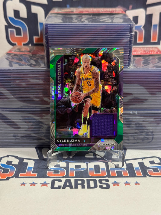2020 Panini Prizm (Green Ice Prizm, Sensational Swatches Relic 19/56) Kyle Kuzma #SSW-KKU