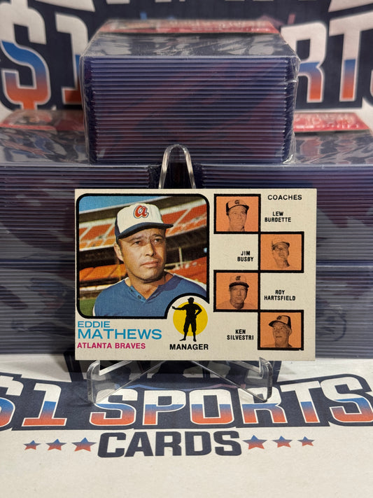 1973 Topps (Braves Team Card) Eddie Mathews #237