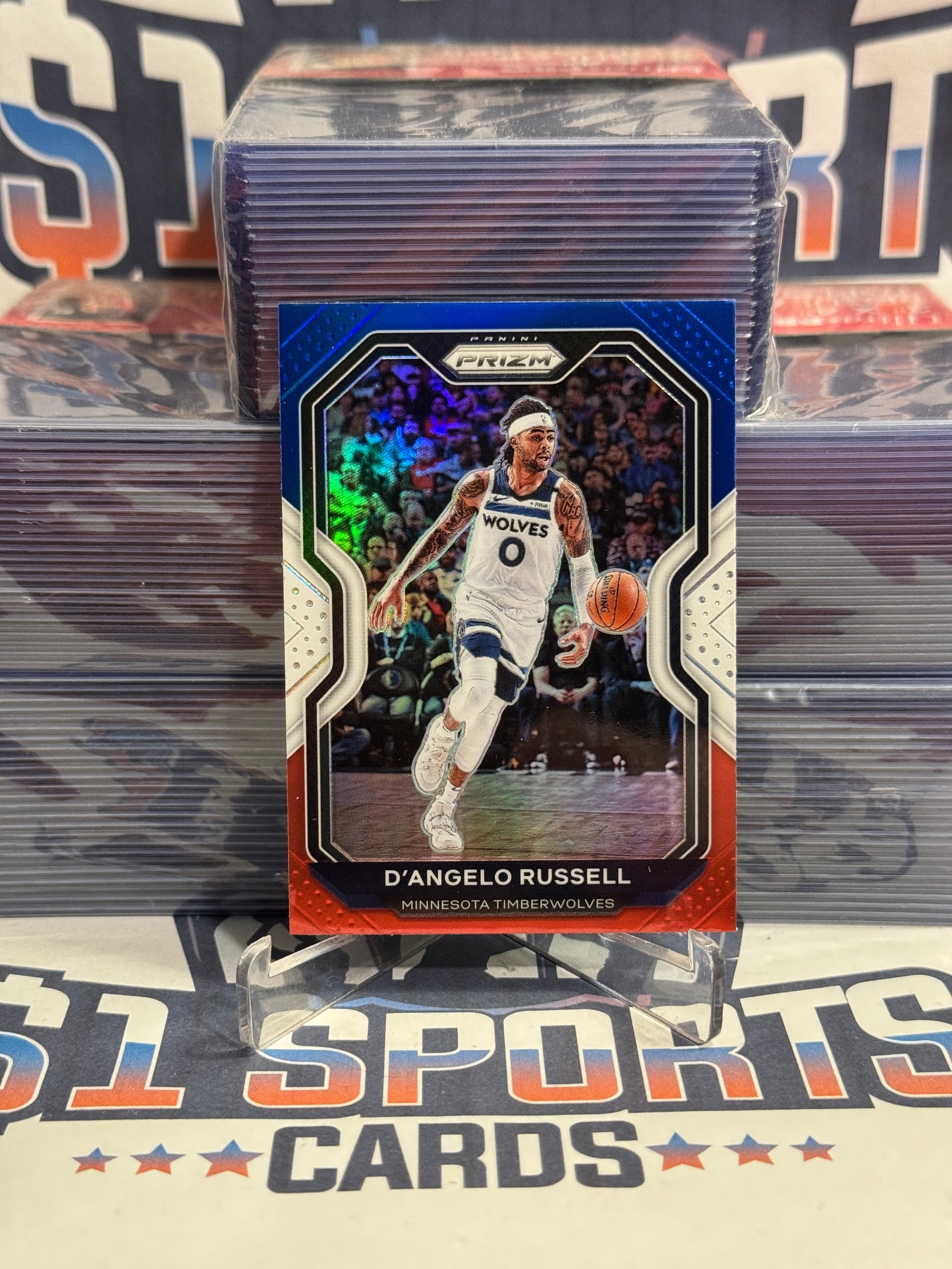 2020 Panini Prizm (Red White Blue Prizm) D'Angelo Russell #95
