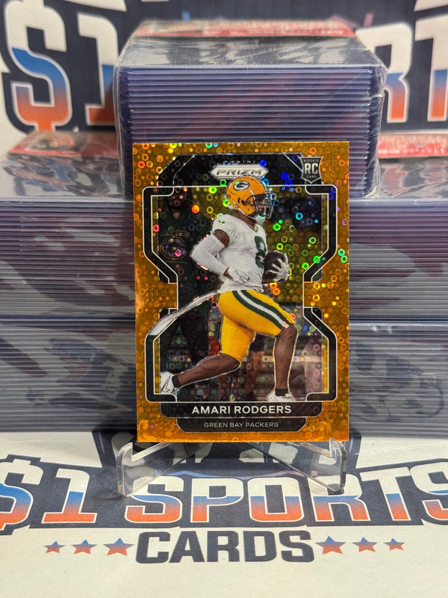 2021 Panini Prizm (Orange Disco Prizm) Amari Rodgers Rookie #405