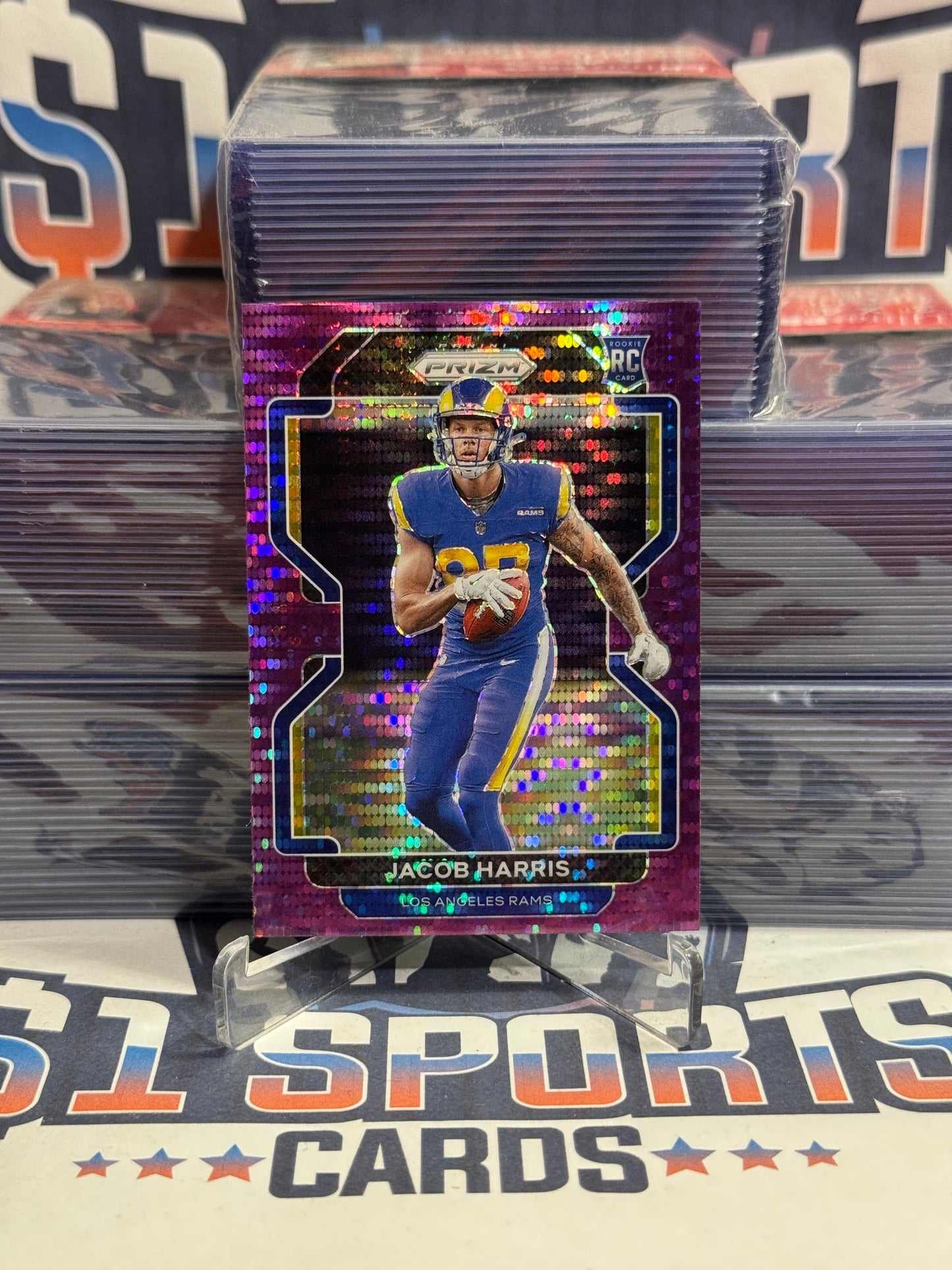 2021 Panini Prizm (Purple Pulsar Prizm) Jacob Harris Rookie #368