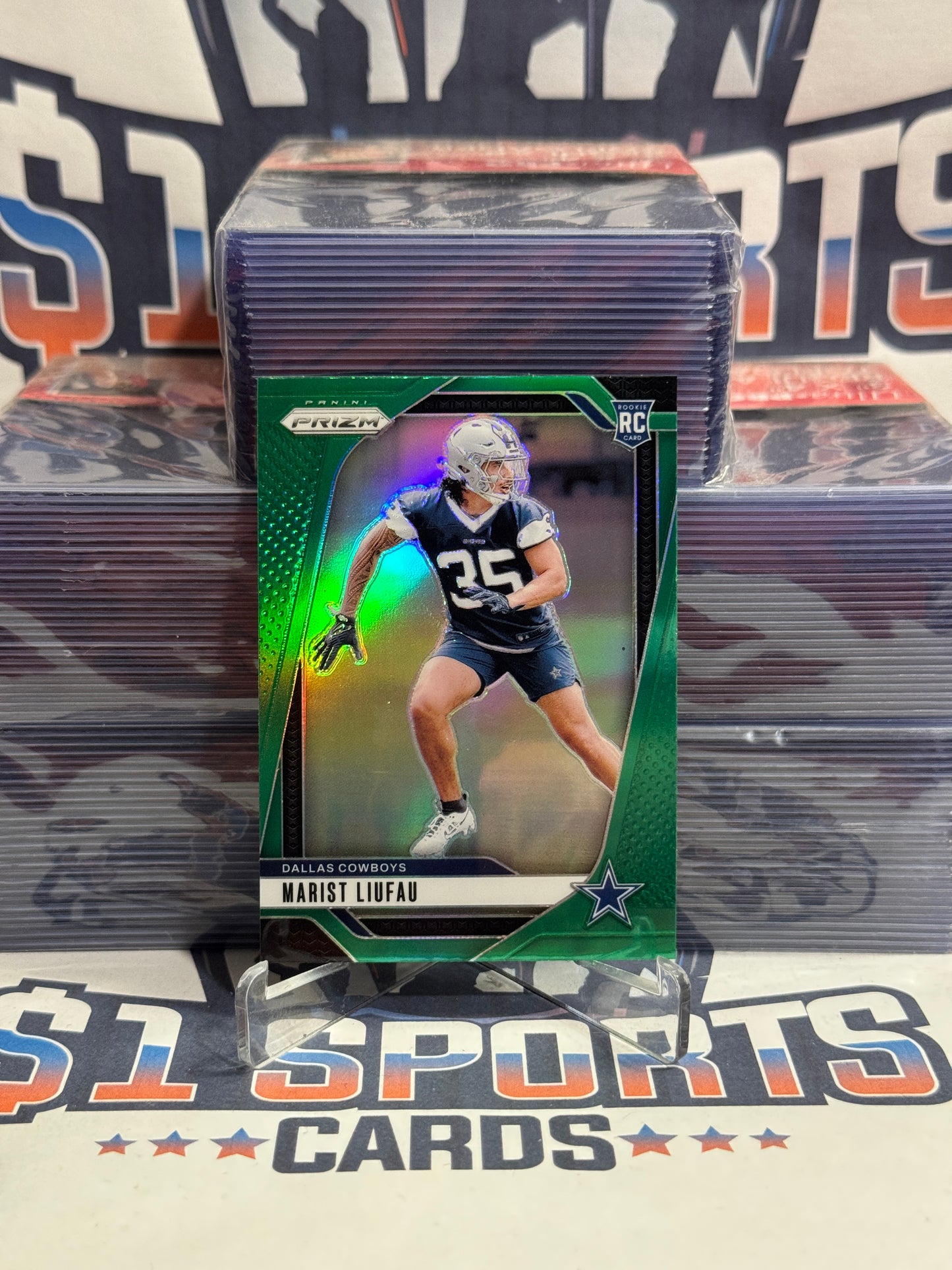 2024 Panini Prizm (Green Prizm) Marist Liufau Rookie #372