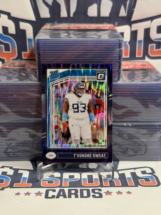 2024 Donruss Optic (Purple Shock Prizm, Rated Rookie) T'Vondre Sweat Rookie #295