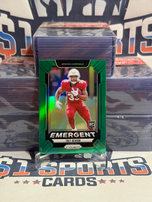 2024 Panini Prizm (Green Prizm, Emergent) Trey Benson Rookie #17
