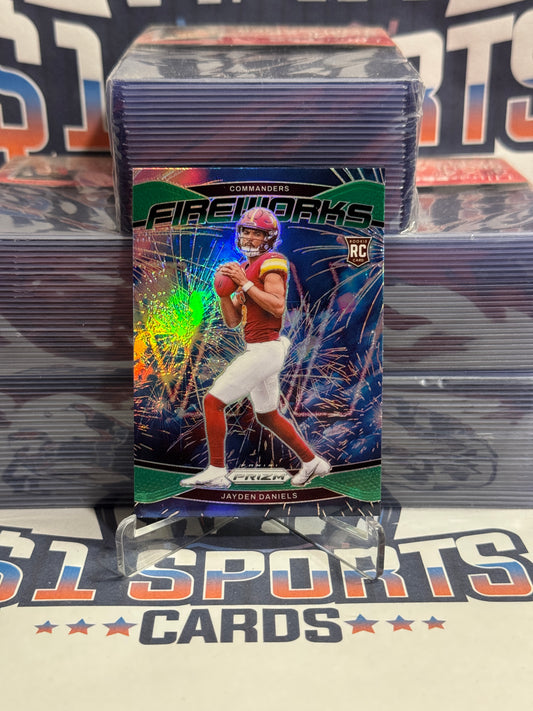 2024 Panini Prizm (Green Prizm, Fireworks) Jayden Daniels Rookie #24