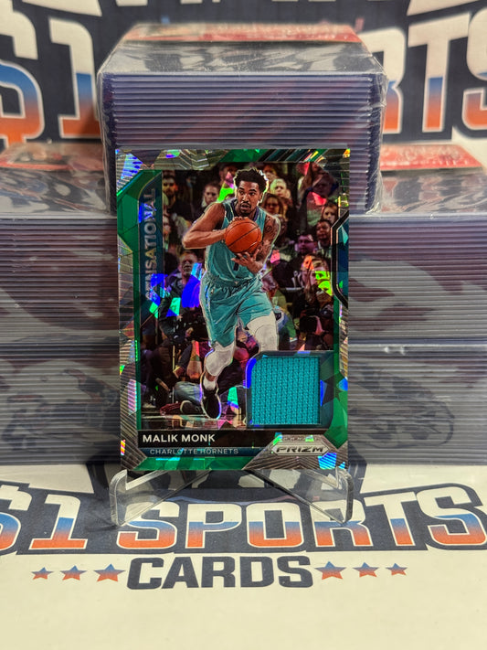 2021 Panini Prizm (Green Ice Prizm, Sensational Swatches 9/56) Malik Monk #SSW-MMO