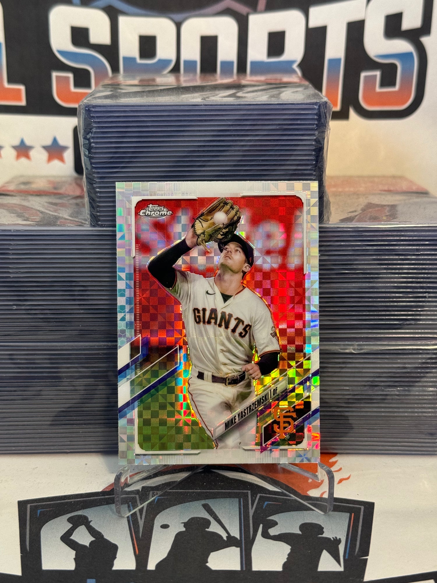 2021 Topps Chrome (X-Fractor) Mike Yastrzemski #108