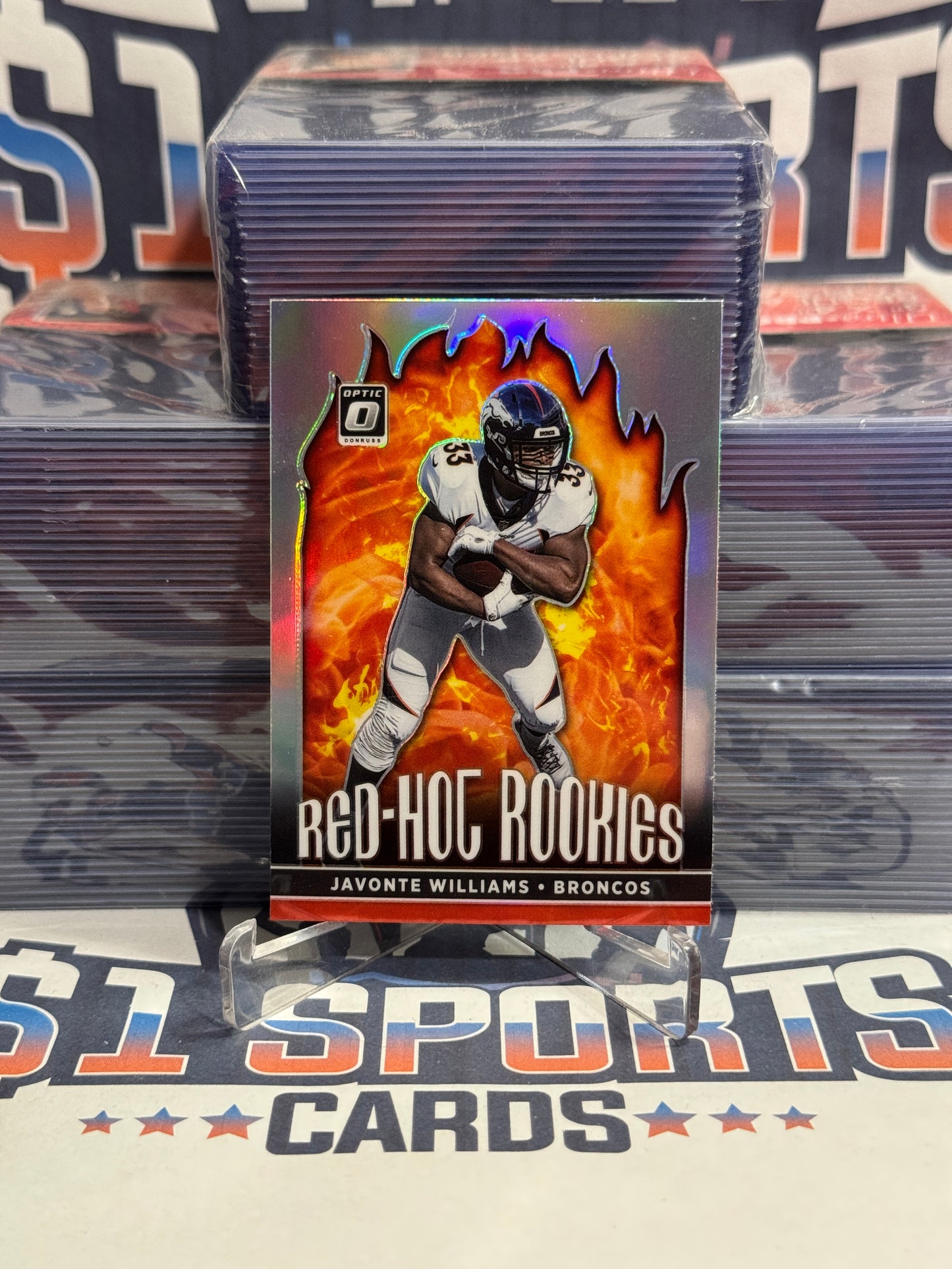 2021 Donruss Optic (Holo Prizm, Red Hot Rookies) Javonte Williams #RHR-8