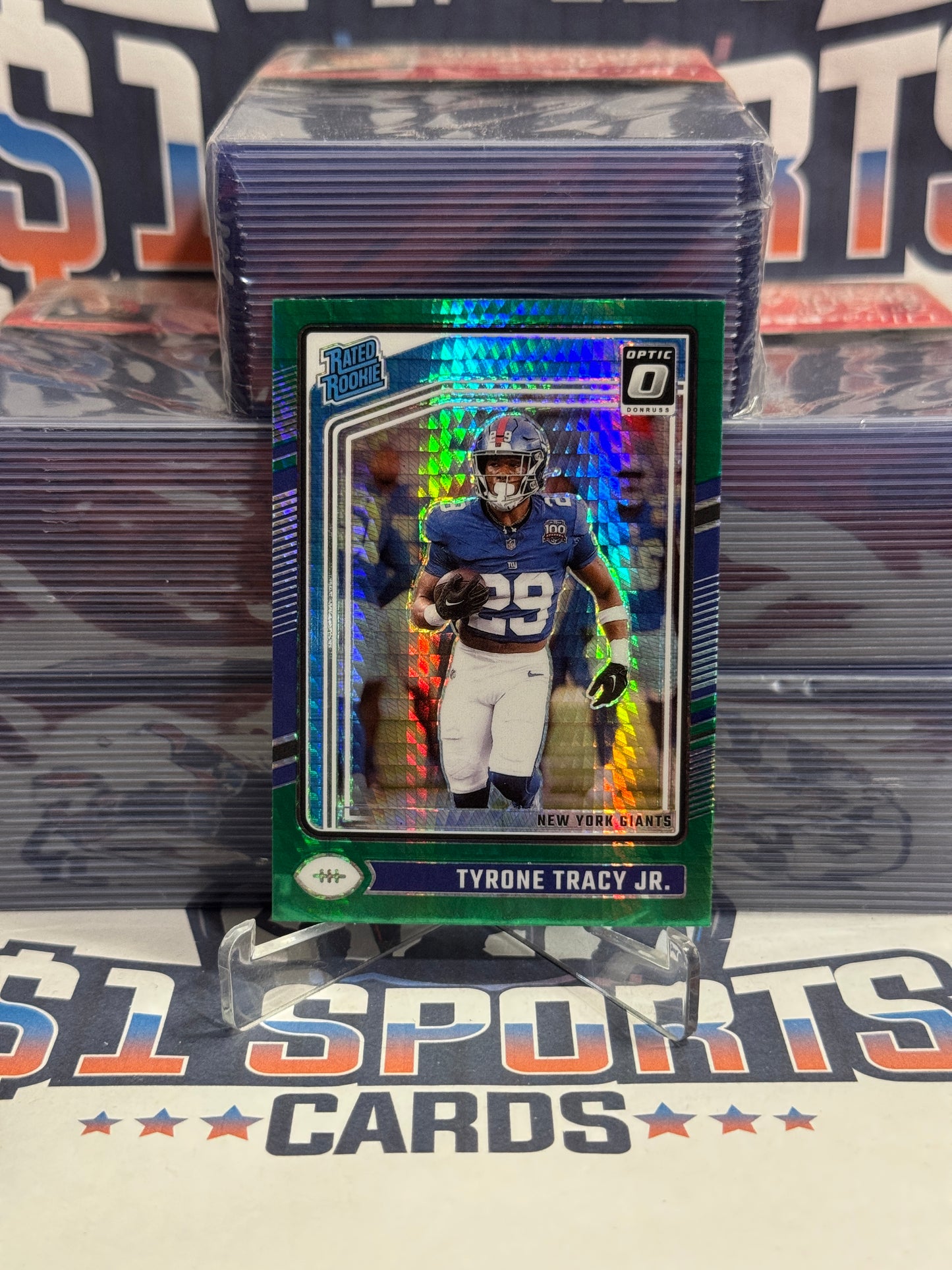2024 Donruss Optic (Green Pulsar Prizm, Rated Rookie) Tyrone Tracy Jr. #259