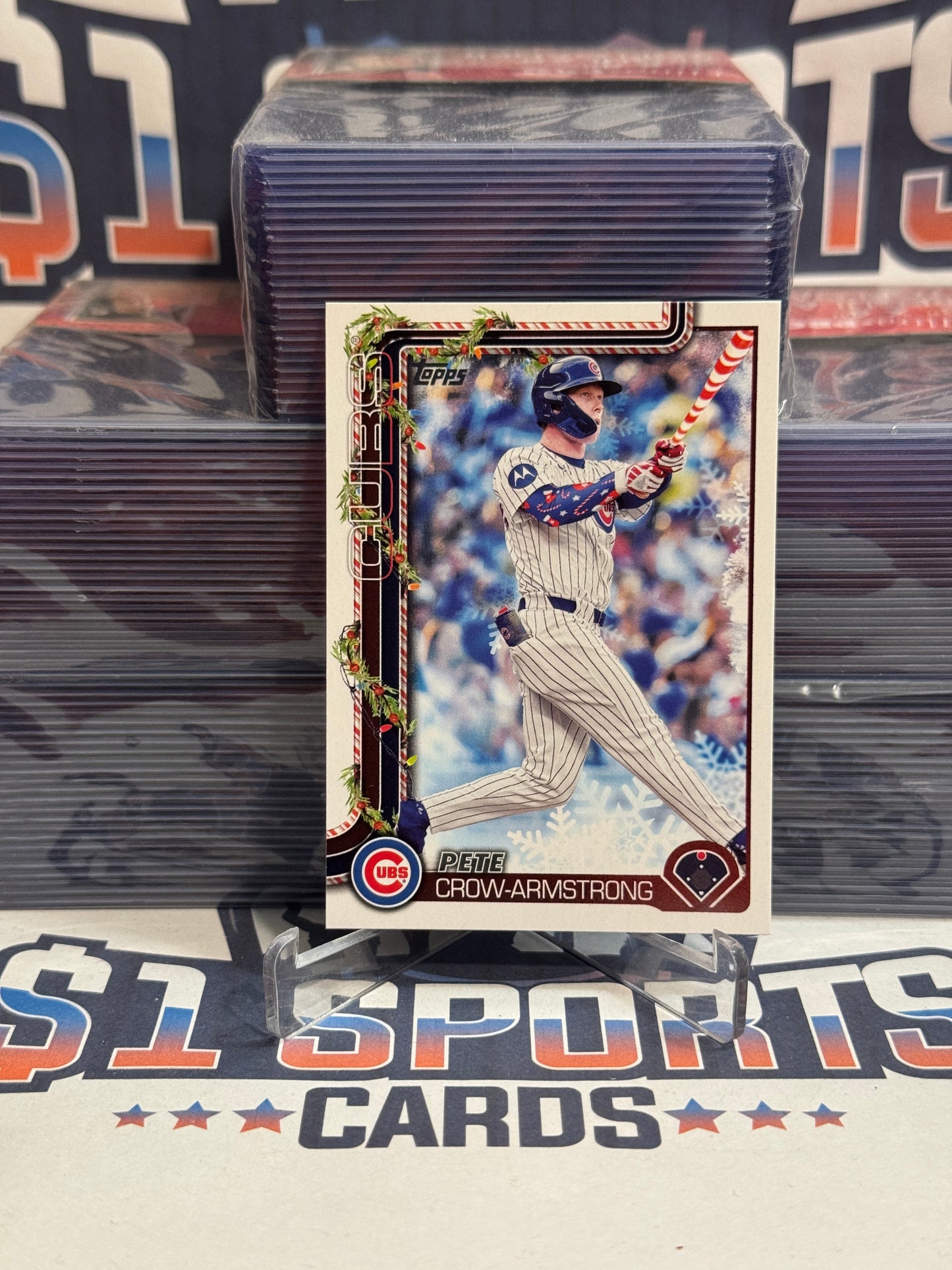 2025 Topps Holiday (Candy Cane Bat Variation) Pete Crow-Armstrong #H41