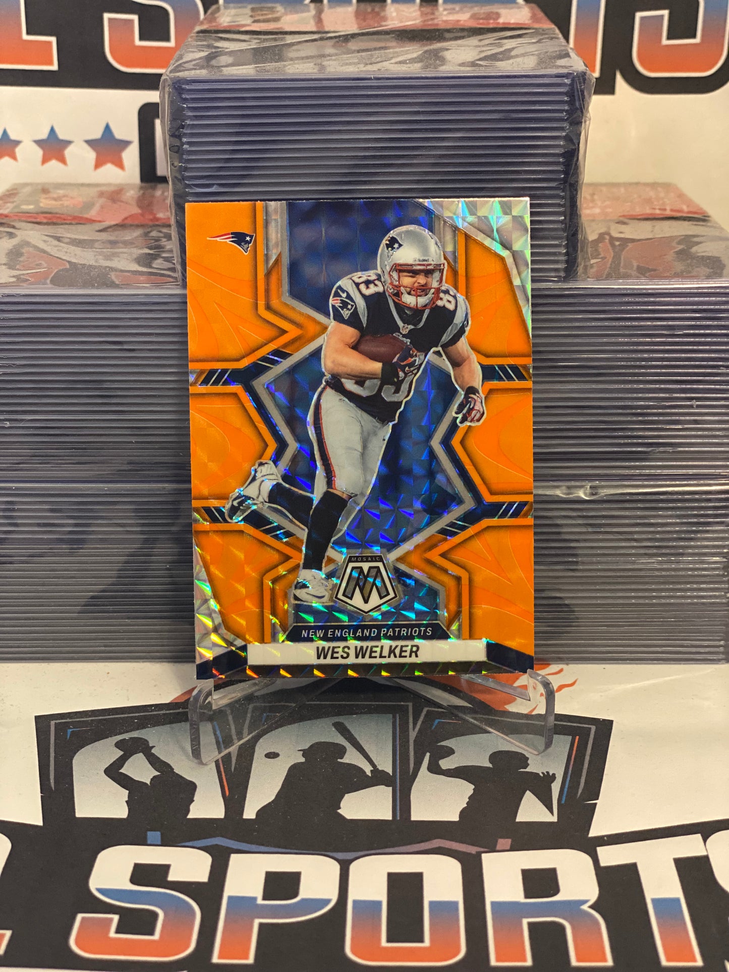 2022 Panini Mosaic (Orange Reactive Prizm) Wes Welker #240