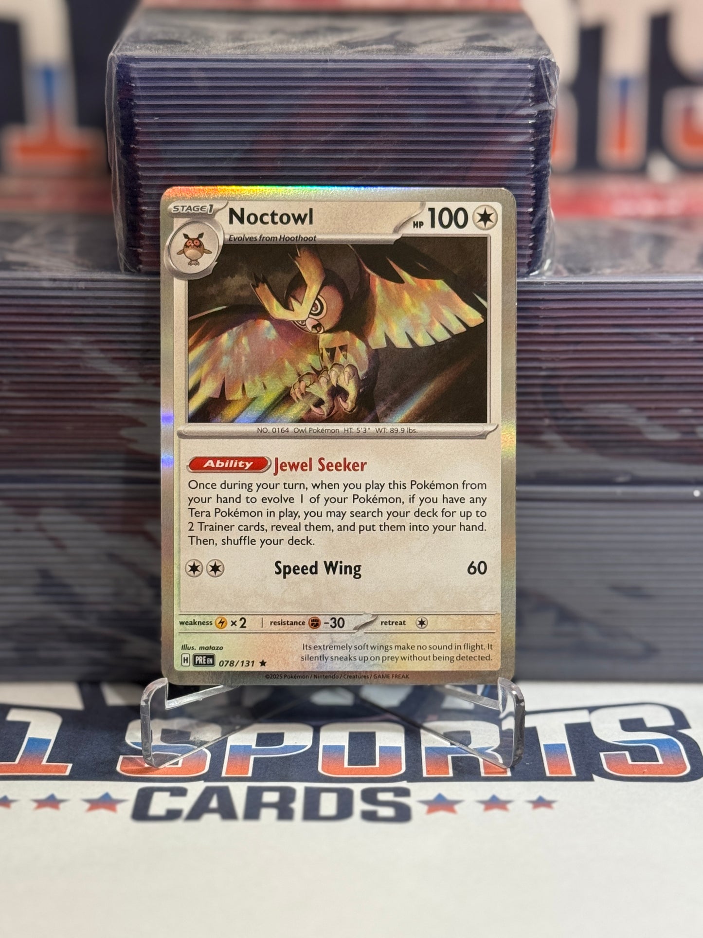 Pokemon TCG: Prismatic Evolutions - Noctowl (Holo, Rare) #78