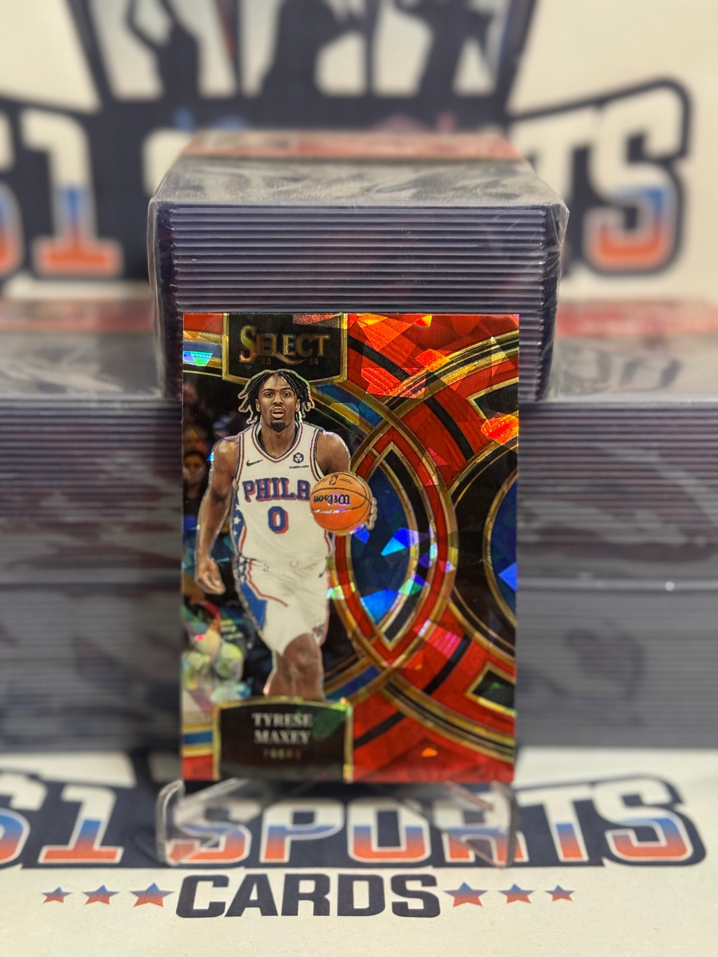 2023 Panini Select (Red Ice Prizm) Tyrese Maxey #157