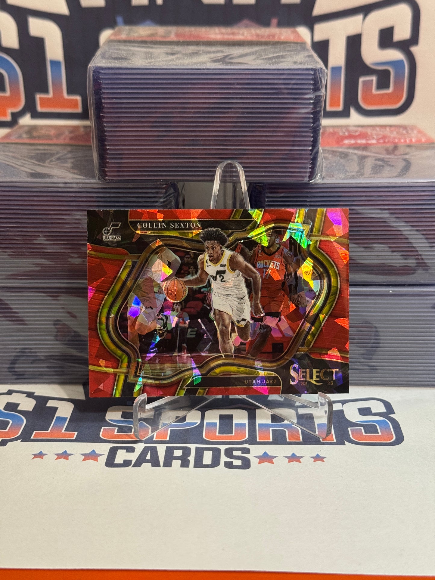 2022 Panini Select (Red Ice Prizm, Courtside) Collin Sexton #223