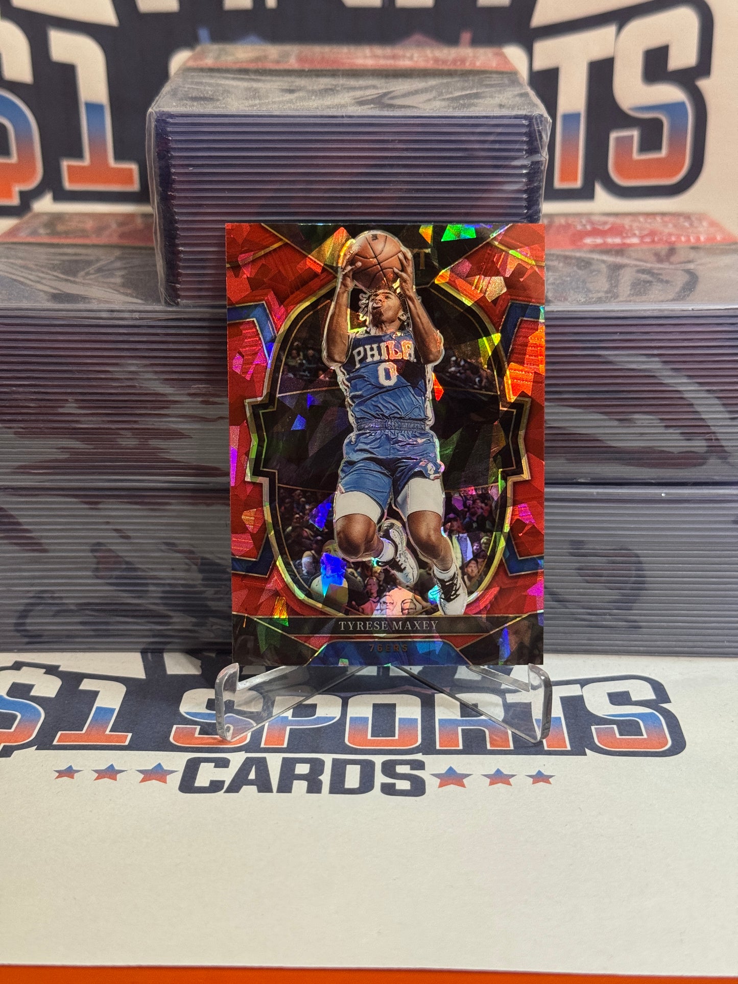 2022 Panini Select (Red Ice Prizm) Tyrese Maxey #9