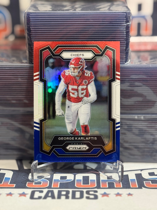 2023 Panini Prizm (Red White Blue Prizm) George Karlaftis #143