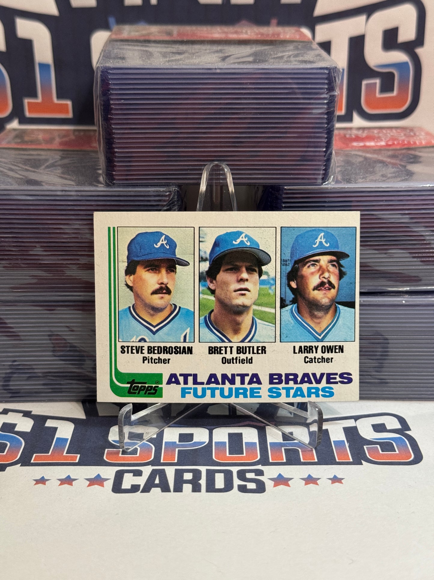 1982 Topps (Future Stars) Steve Bedrosian, Brett Butler, Larry Owen Rookie #502