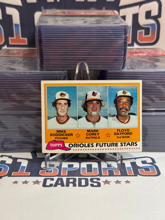 1981 Topps (Baltimore Orioles Future Stars) Mike Boddicker, Mark Corey, Floyd Rayford Rookie #399