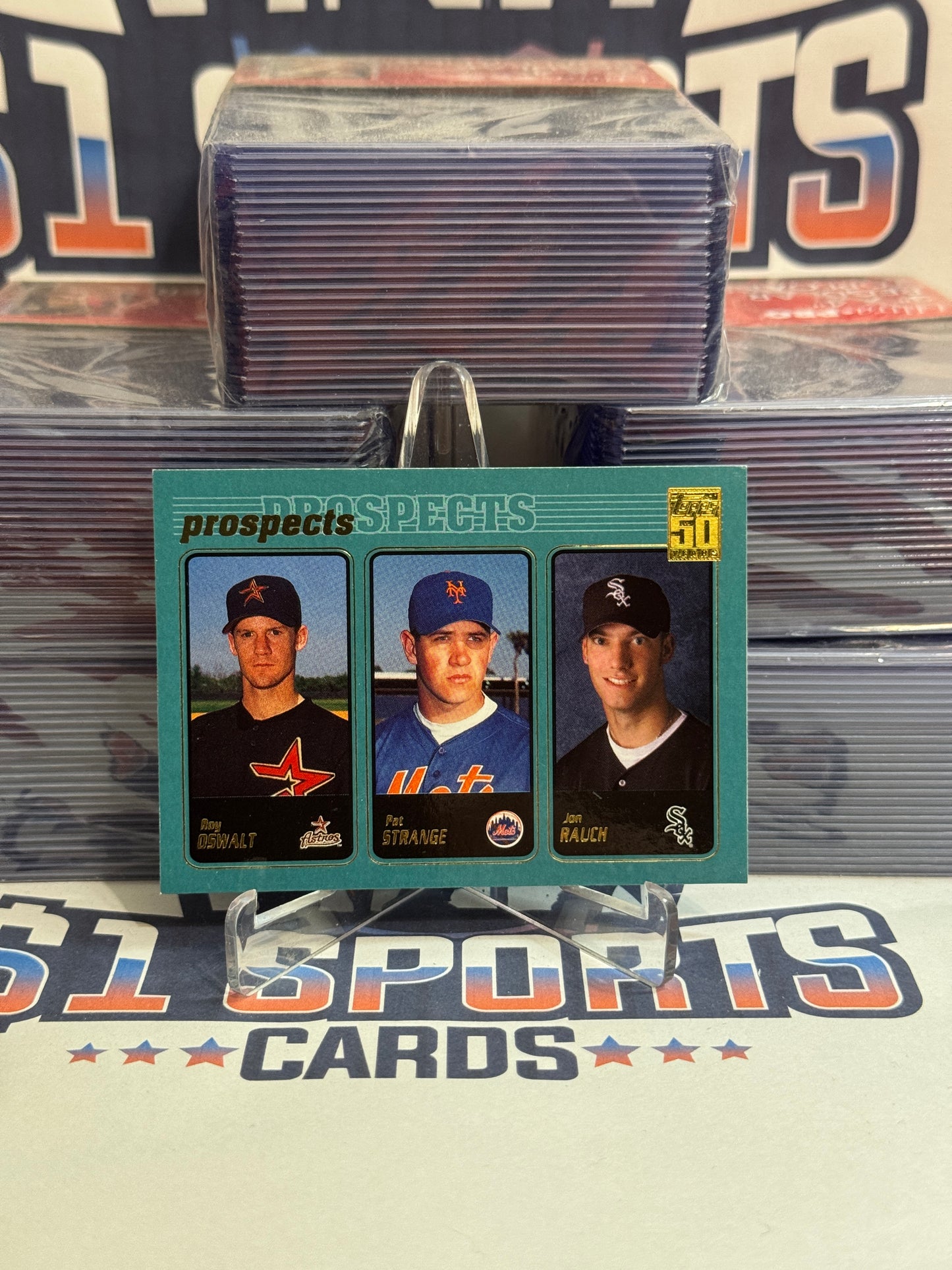 2001 Topps (Prospects) Roy Oswalt, Pat Strange, Jon Rauch Rookie #727