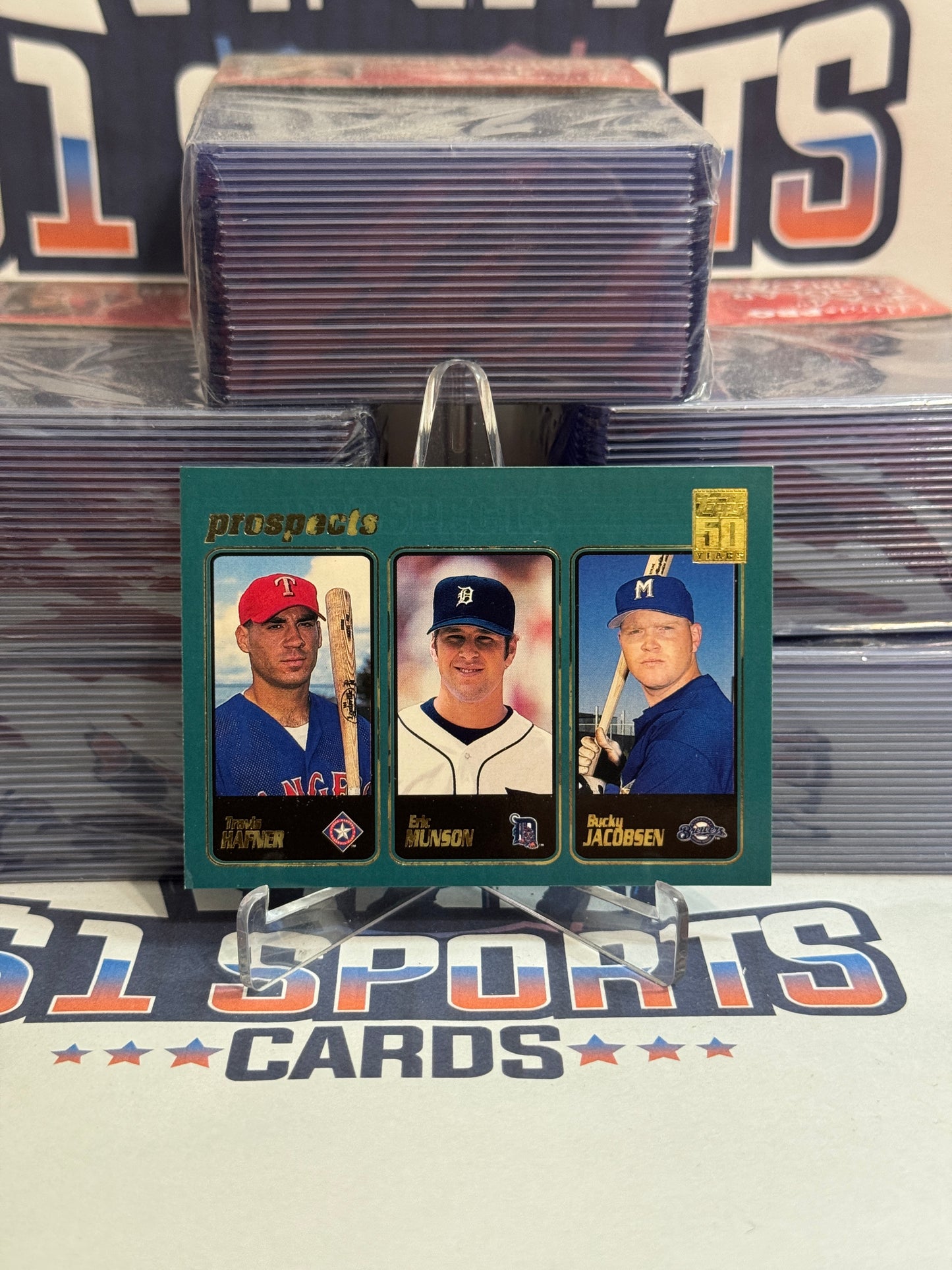 2001 Topps (Prospects) Travis Hafner, Eric Munson, Bucky Jacobson Rookie #371