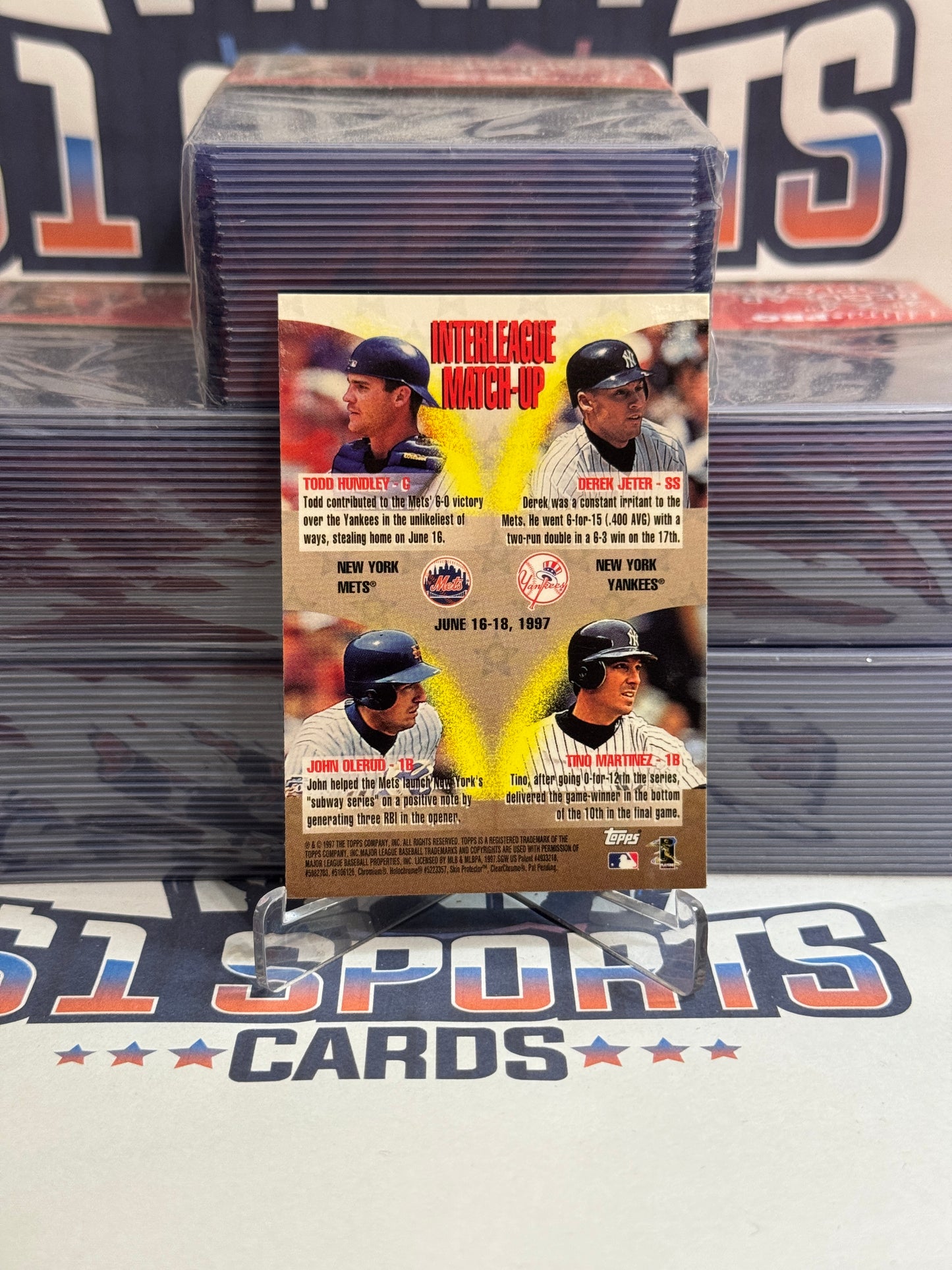 1997 Topps Finest (Mystery, Unpeeled) Derek Jeter, Tino Martinez, Todd Hundley, John Olerud #ILM7