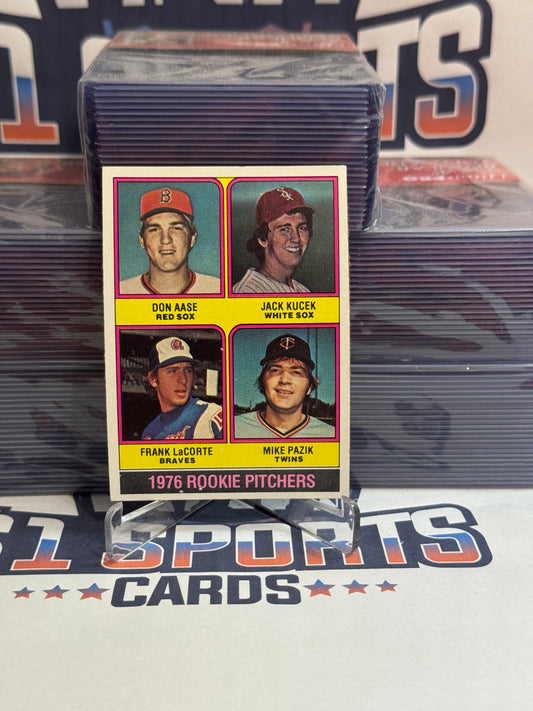 1976 Topps (Rookie Pitchers) Don Aase, Mike Pazik, Jack Kucek, Frank LaCorte #597