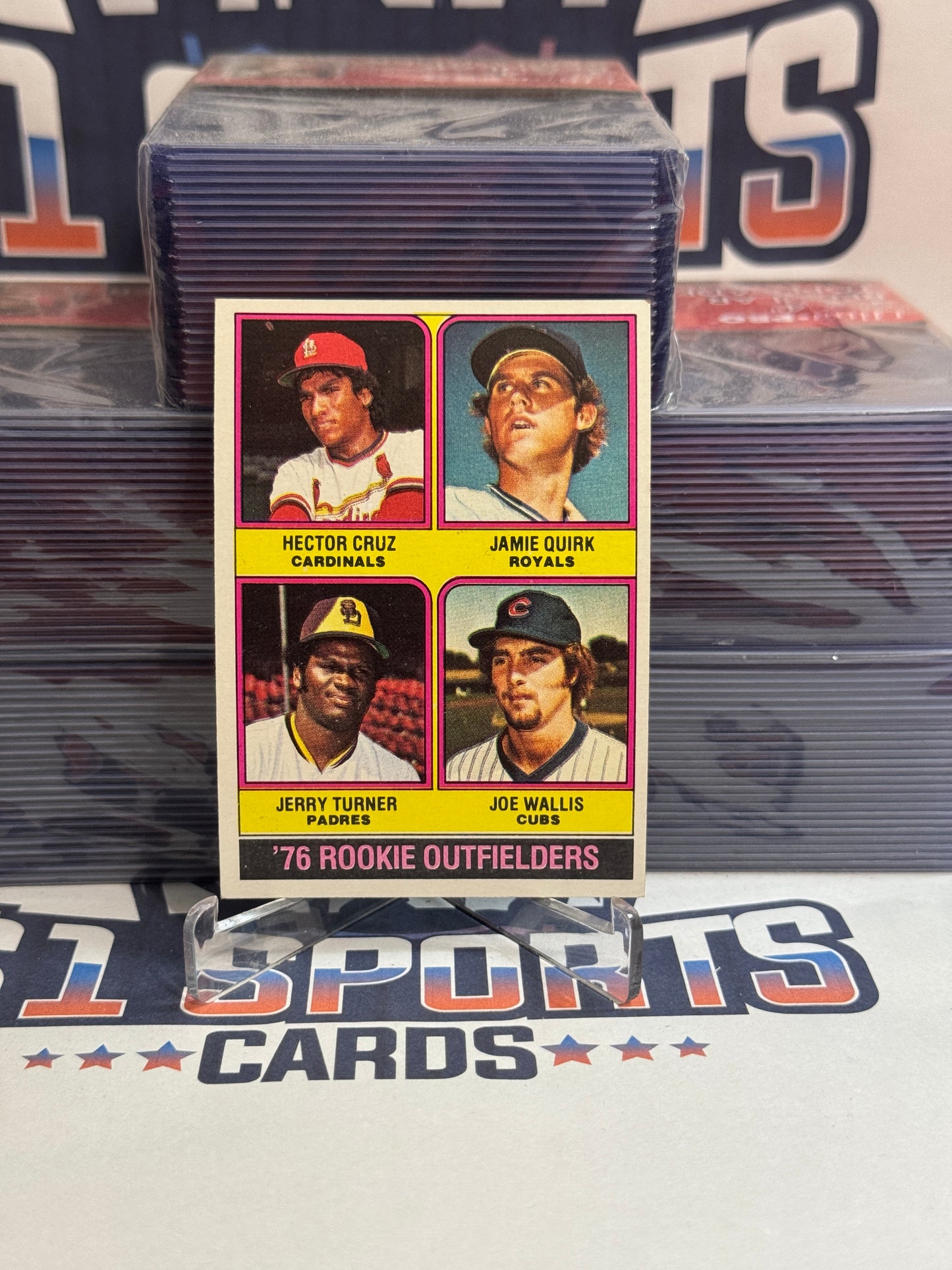 1976 Topps (Rookie Outfielders) Jamie Quirk, Hector Cruz, Jerry Turner, Joe Wallis #598