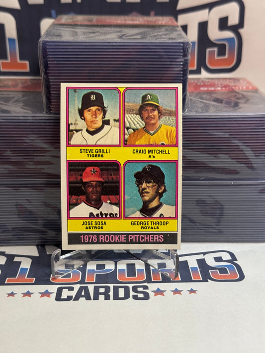 1976 Topps (Rookie Pitchers) Steve Grilli, Craig Mitchell, Jose Sosa, George Throop #591