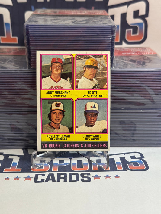 1976 Topps (Rookie Catchers/Outfielders) Ed Ott, Royle Stillman, Jerry White, Andy Merchant #594