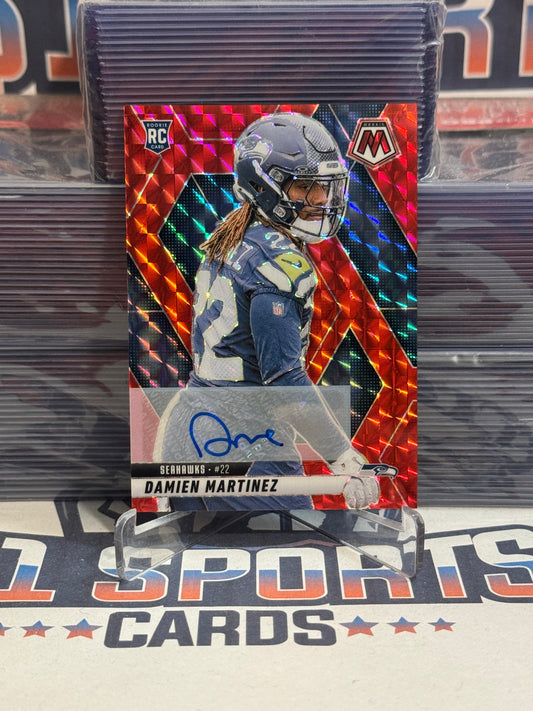 2025 Panini Mosaic (Red Mosaic Prizm, Auto 102/199) Damien Martinez Rookie #360
